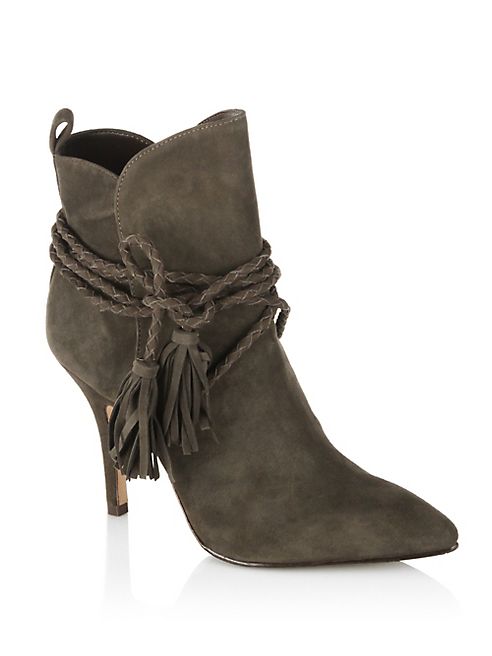 Schutz - Fadhila Tassel Suede Point-Toe Booties