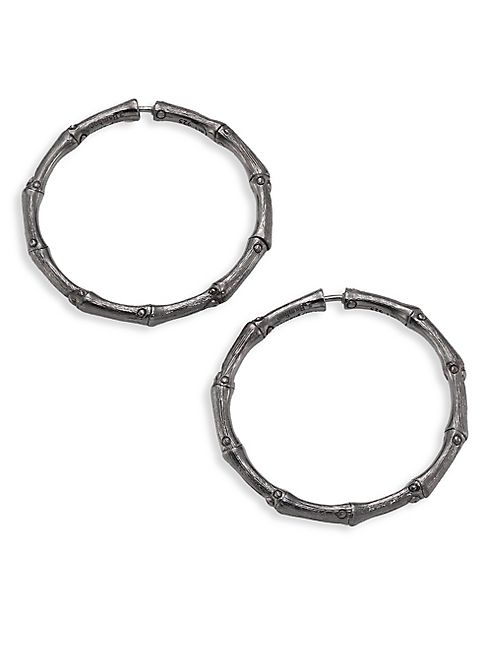 John Hardy - Bamboo Medium Sterling Silver Hoop Earrings/1.25