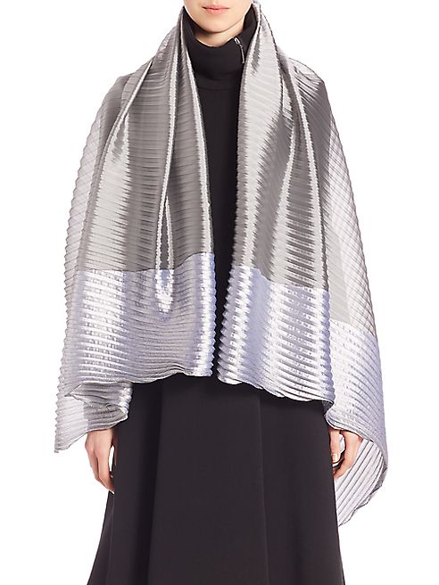 Armani Collezioni - Stripe Plissé Scarf