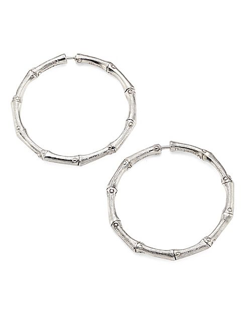 John Hardy - Bamboo Medium Sterling Silver Hoop Earrings/1.25