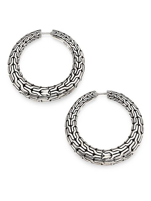 John Hardy - Classic Chain Sterling Silver Hoop Earrings/0.8