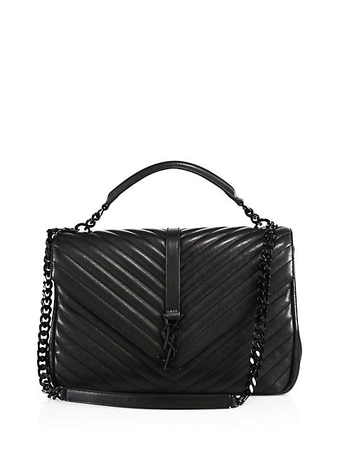 Saint Laurent - Large College Monogram Leather Shoulder Bag