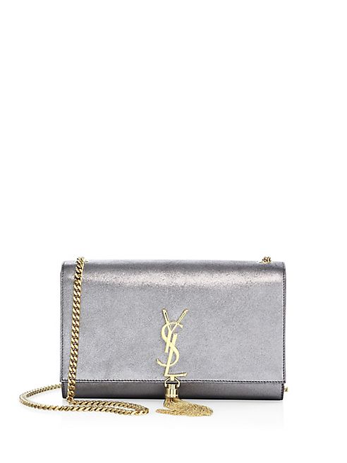 Saint Laurent - Medium Kate Monogram Metallic Leather Tassel Chain Shoulder Bag