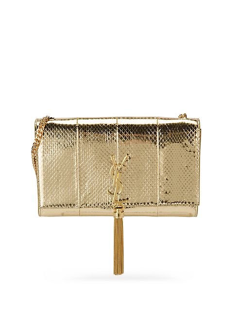 Saint Laurent - Medium Kate Monogram Metallic Ayers Tassel Chain Shoulder Bag