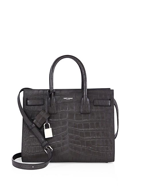 Saint Laurent - Baby Sac De Jour Croc-Embossed Leather Tote