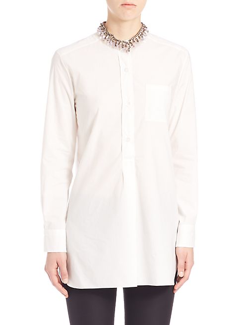 Marni - Embellished Collar Cotton Shirt