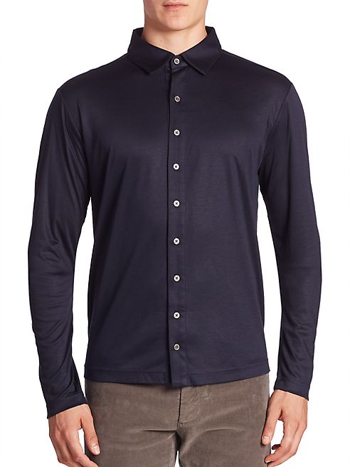 Saks Fifth Avenue Collection - Cotton Blend Button-Down Shirt