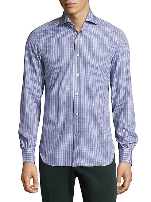 Kiton - Dobby Windowpane Shirt