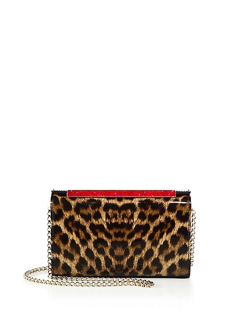 Christian Louboutin - Vanité Small Leopard Patent Leather Clutch