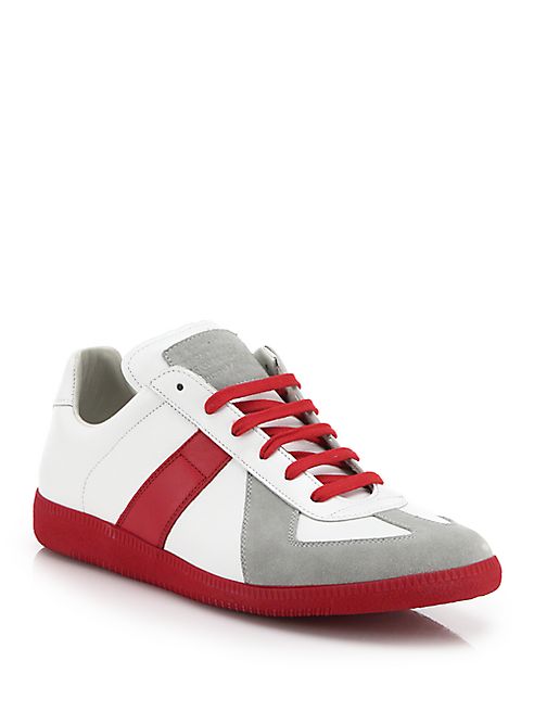 Maison Margiela - Replica Low-Top Two-Toned   Leather Sneakers