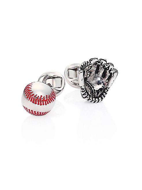 Saks Fifth Avenue Collection - Rhodium-plated Glove and Baseball Cuff Links