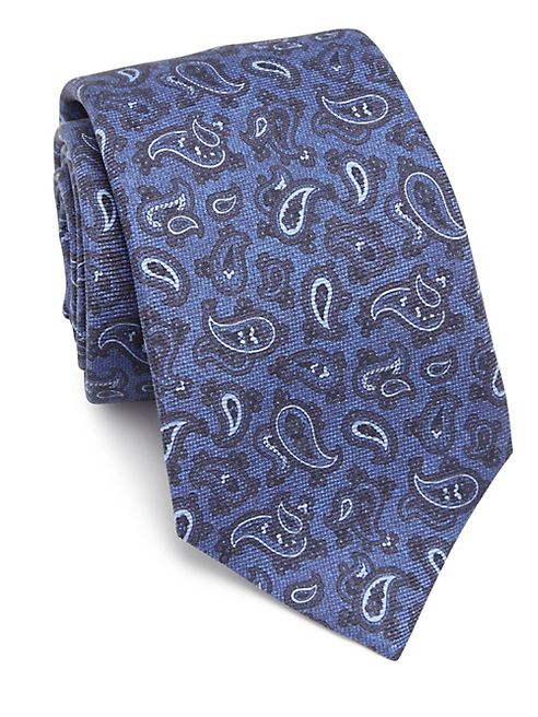 Kiton - Paisley Print Silk Tie