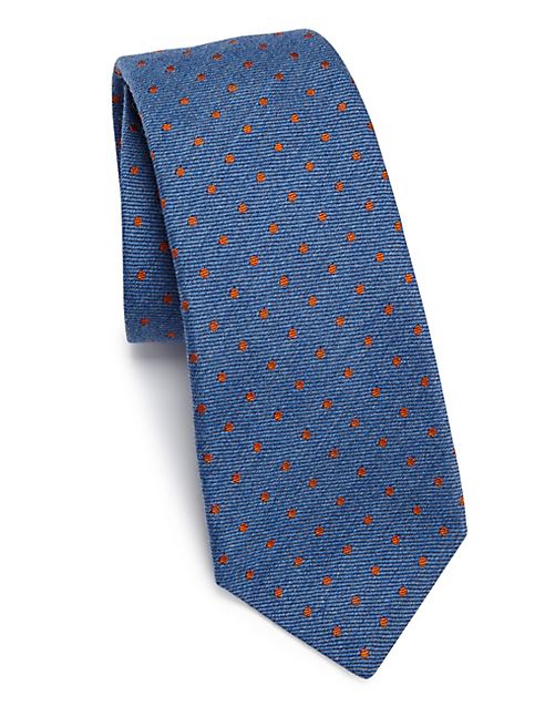 Kiton - Polka Dot Wool & Silk Blend Tie