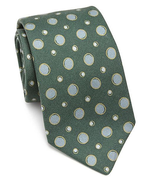 Kiton - Circle Printed Silk Tie