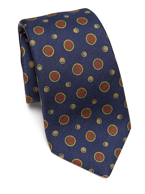 Kiton - Circle Printed Silk Tie