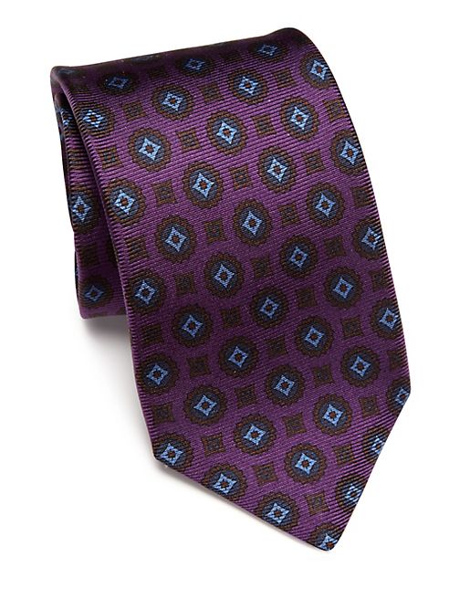 Kiton - Medallion Printed Silk Tie