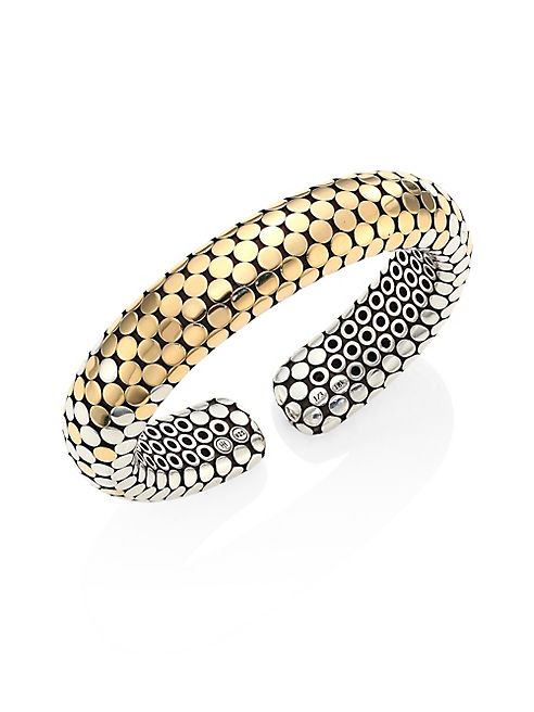 John Hardy - Dot Sterling Silver & 18K Yellow Gold Bangle Bracelet