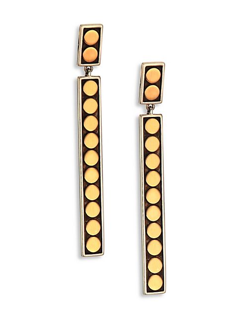 John Hardy - Dot 18K Yellow Gold & Sterling Silver Linear Drop Earrings