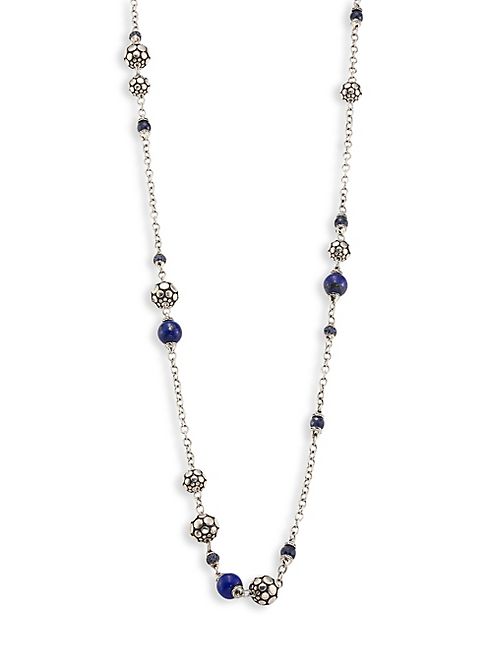 John Hardy - Batu Dot Lapis Lazuli, Blue Sapphire & Sterling Silver Sautoir Necklace