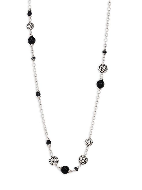 John Hardy - Dot Batu Black Spinel, Black Sapphire, Obsidian & Sterling Silver Necklace