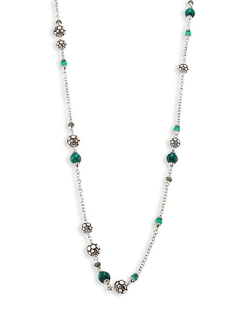 John Hardy - Batu Dot Malachite, Green Onyx, Tsavorite & Sterling Silver Sautoir Necklace