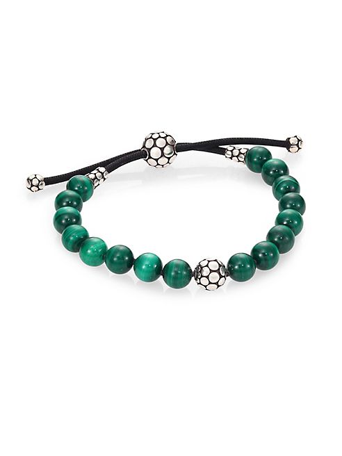 John Hardy - Dot Malachite & Sterling Silver Bead Bracelet