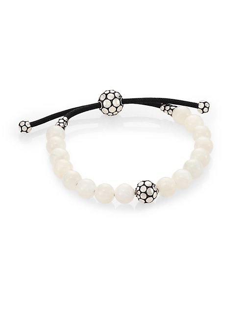 John Hardy - Dot White Moonstone & Sterling Silver Bead Bracelet