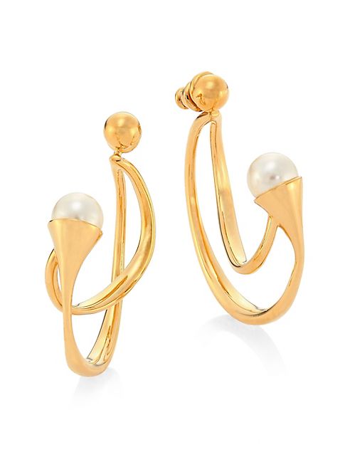 Chloé - Darcey Swarovski Pearl Hoop Earrings