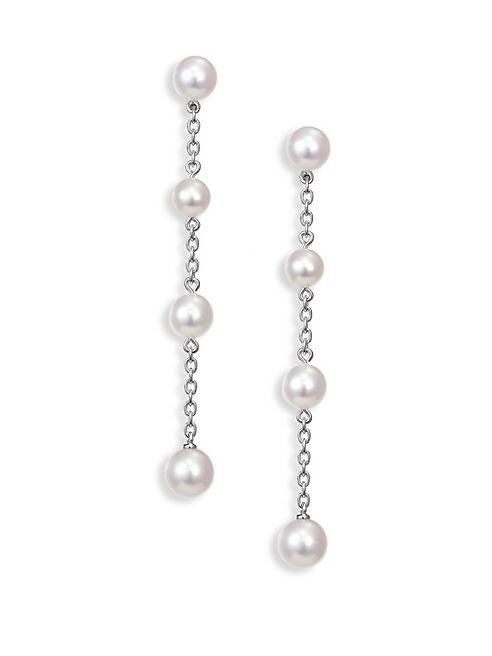 Mikimoto - Akoya Pearl & Chain Drop Earrings