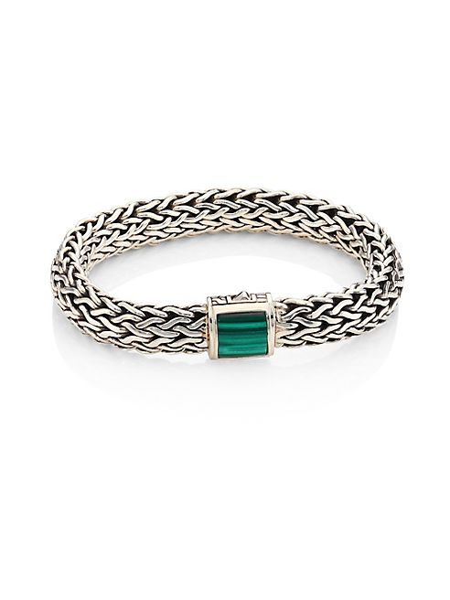 John Hardy - Batu Classic Chain Large Malachite & Sterling Silver Bracelet