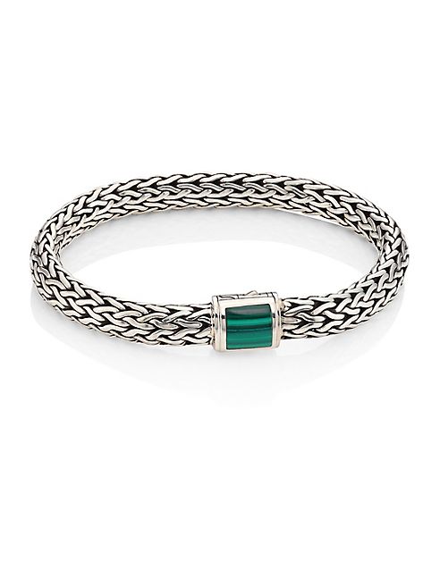 John Hardy - Batu Classic Chain Medium Malachite & Sterling Silver Bracelet