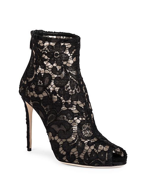 Dolce & Gabbana - Lace Peep Toe Bootie