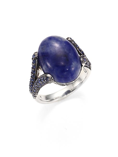 John Hardy - Batu Classic Chain Sodalite & Blue Sapphire Celestial Orb Ring