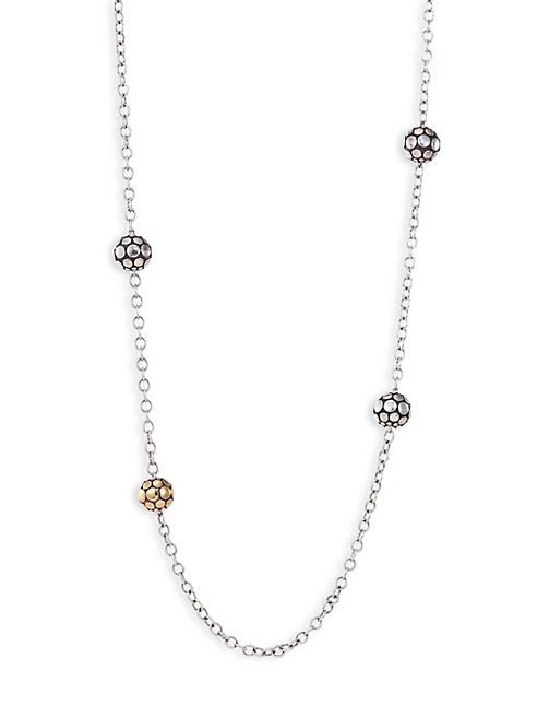 John Hardy - Dot 18K Yellow Gold & Sterling Silver Station Necklace