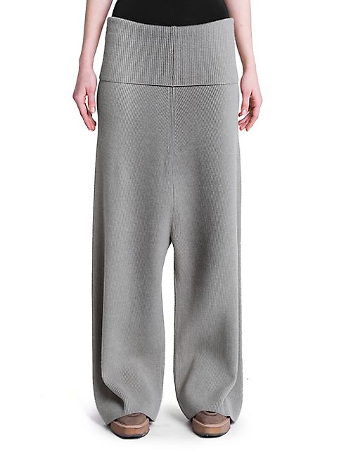 Stella McCartney - Rib-Knit Wool Drop-Crotch Pants