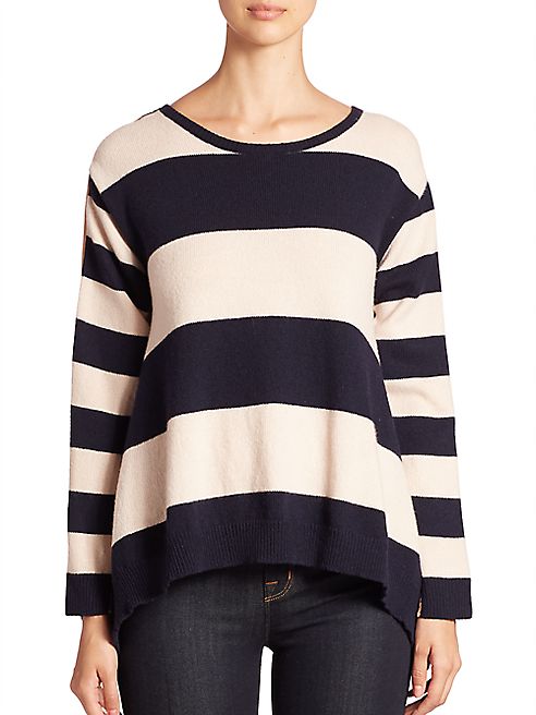 Stella McCartney - Contrast-Back Striped Cashmere & Wool Sweater