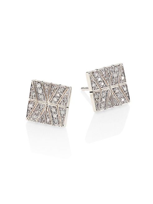 John Hardy - Modern Chain Diamond & Sterling Silver Stud Earrings