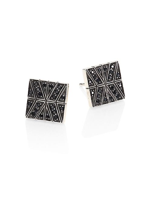 John Hardy - Modern Chain Black Sapphire & Sterling Silver Stud Earrings