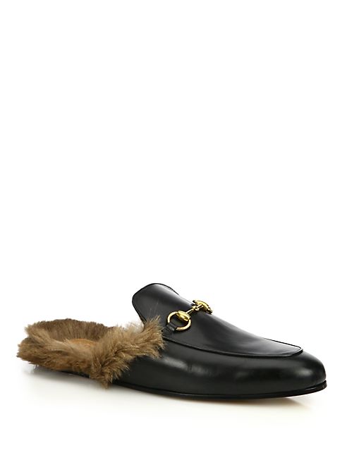 Gucci - Princetown Leather & Fur Loafer Slides