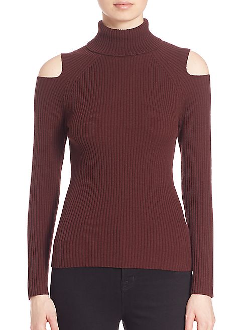 Theory - Jemliss Evian Stretch Wool Blend Cold-Shoulder Sweater