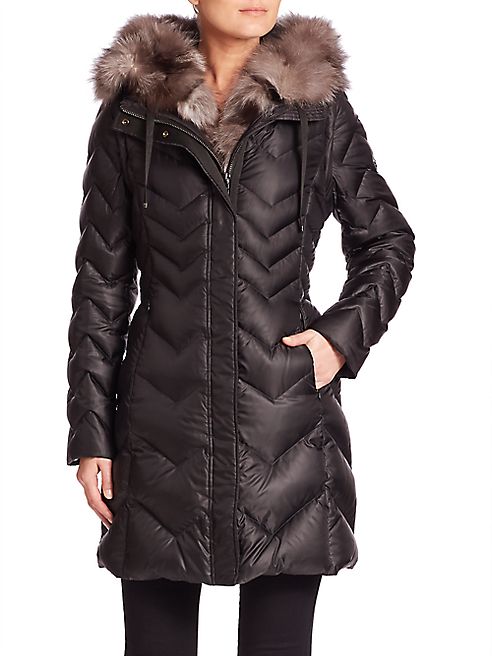 Dawn Levy - Naomi Fox Fur-Lined Down Puffer Jacket