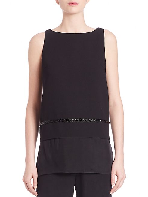 Carmen Marc Valvo - Beaded Crepe Top