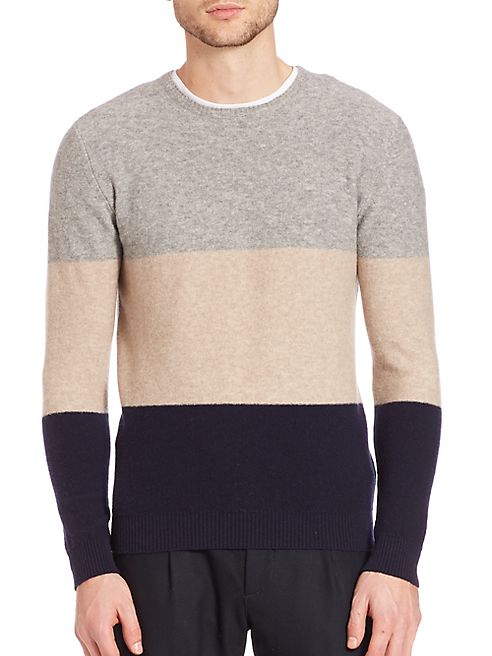 Eleventy - Colorblock Sponge Crewneck Sweater