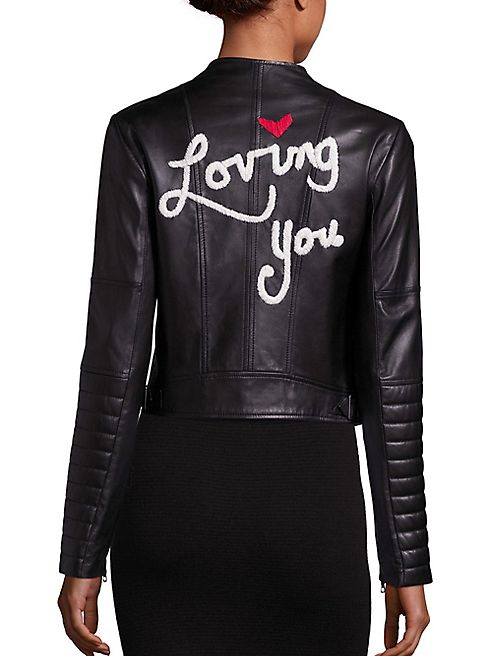 Alice + Olivia - Gamma Embellished Leather Jacket