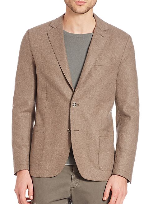 Eleventy - Slim-FitLaser-Cut Notch Lapel Flannel Wool Two-Button Jacket