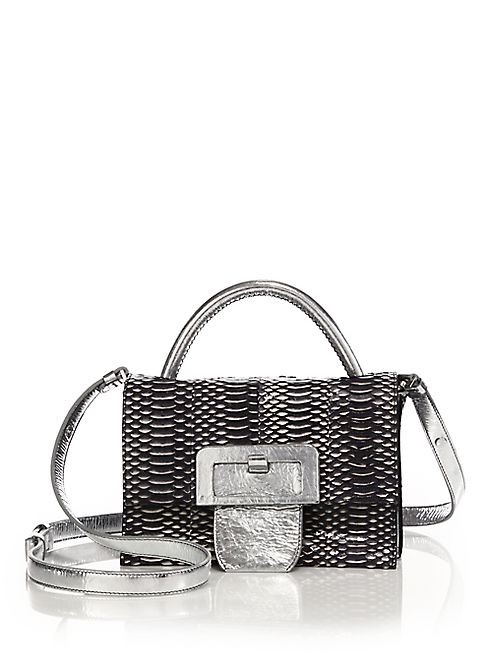 Maison Margiela - Medium Top-Handle Snake & Metallic Leather Shoulder Bag