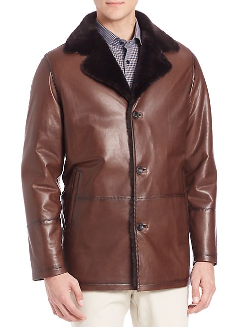 Saks Fifth Avenue Collection - Shearling Fur & Lambskin Leather Jacket