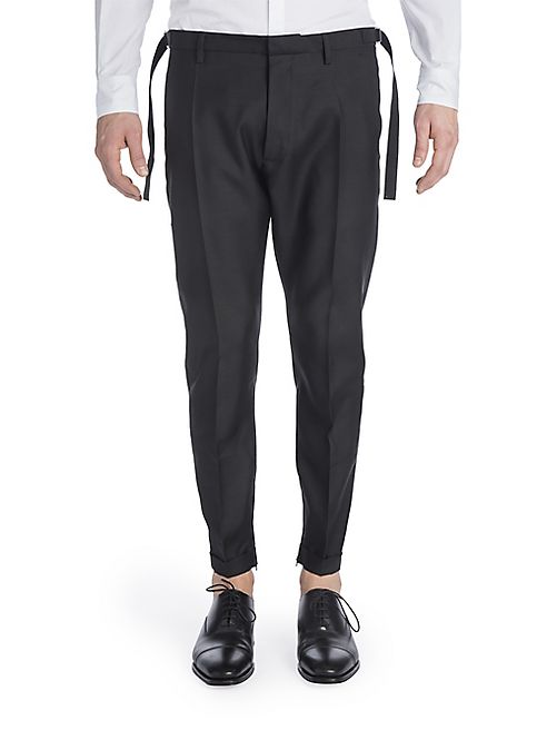 DSQUARED2 - Virgin Wool & Silk Biker Pants