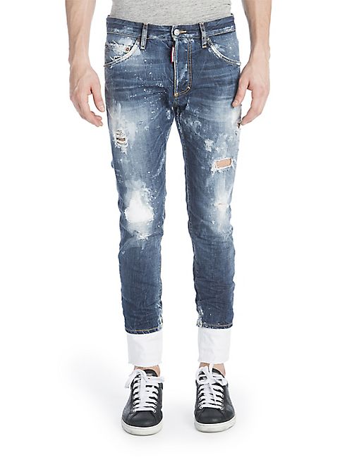 DSQUARED2 - Skinny Dan Bleach Hole Jeans