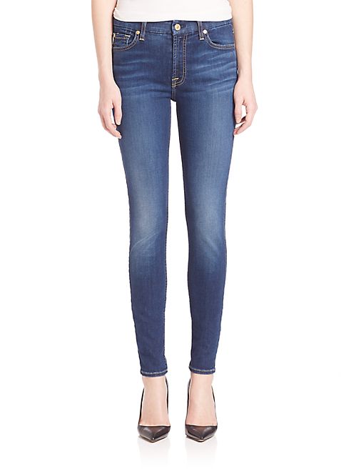 7 For All Mankind - b(air) Skinny Contrast Squiggle Jeans